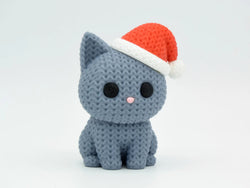 GESTRICKTE KATZE MIT WEIHNACHTSMÜTZE - WEIHNACHTEN