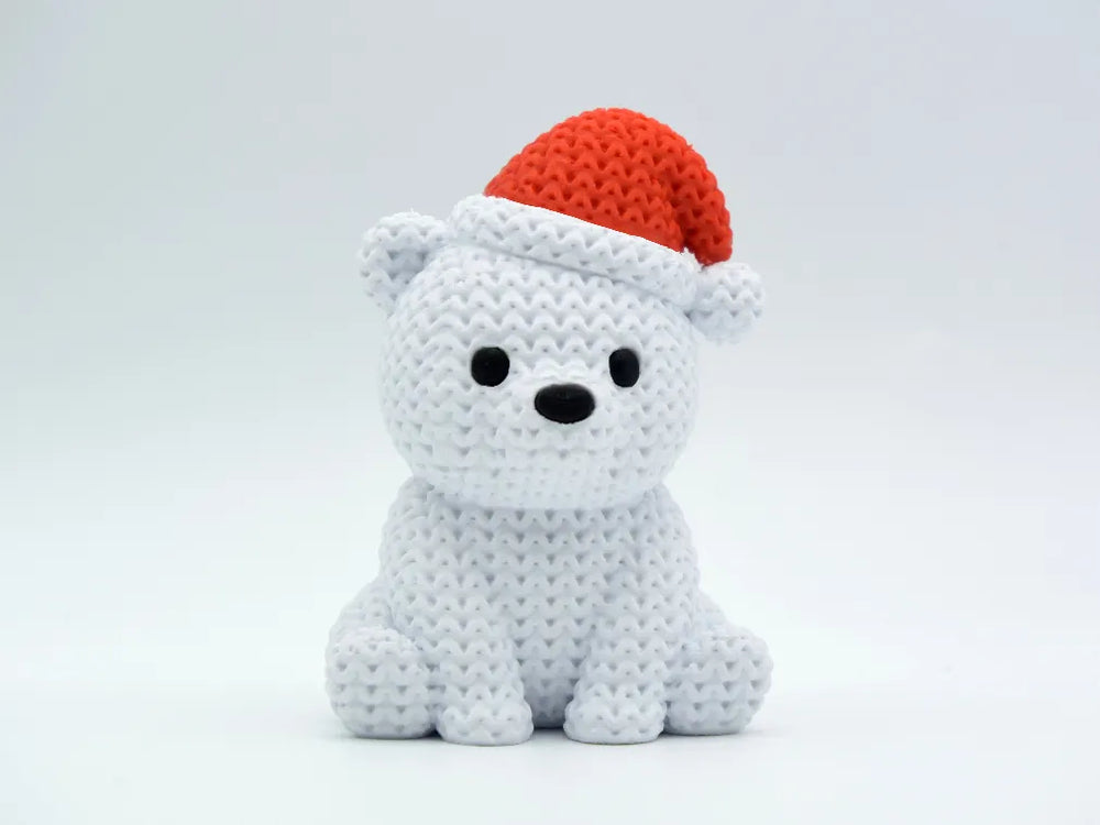 GESTRICKTER EISBÄR MIT WEIHNACHTSMÜTZE - WEIHNACHTEN