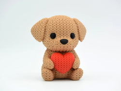 GESTRICKTER HUND MIT HERZ - VALENTINSTAG