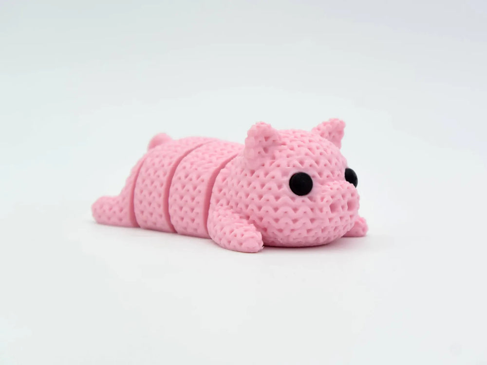 GESTRICKTER BEWEGLICH GEGLIEDERTER SCHWEIN-FLEXI-SCHLÜSSELANHÄNGER