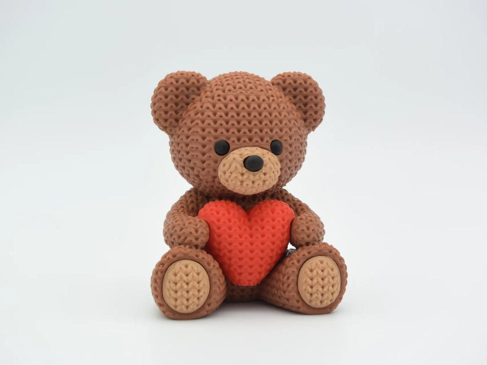 GESTRICKTER VALENTINSTAG-TEDDYBÄR