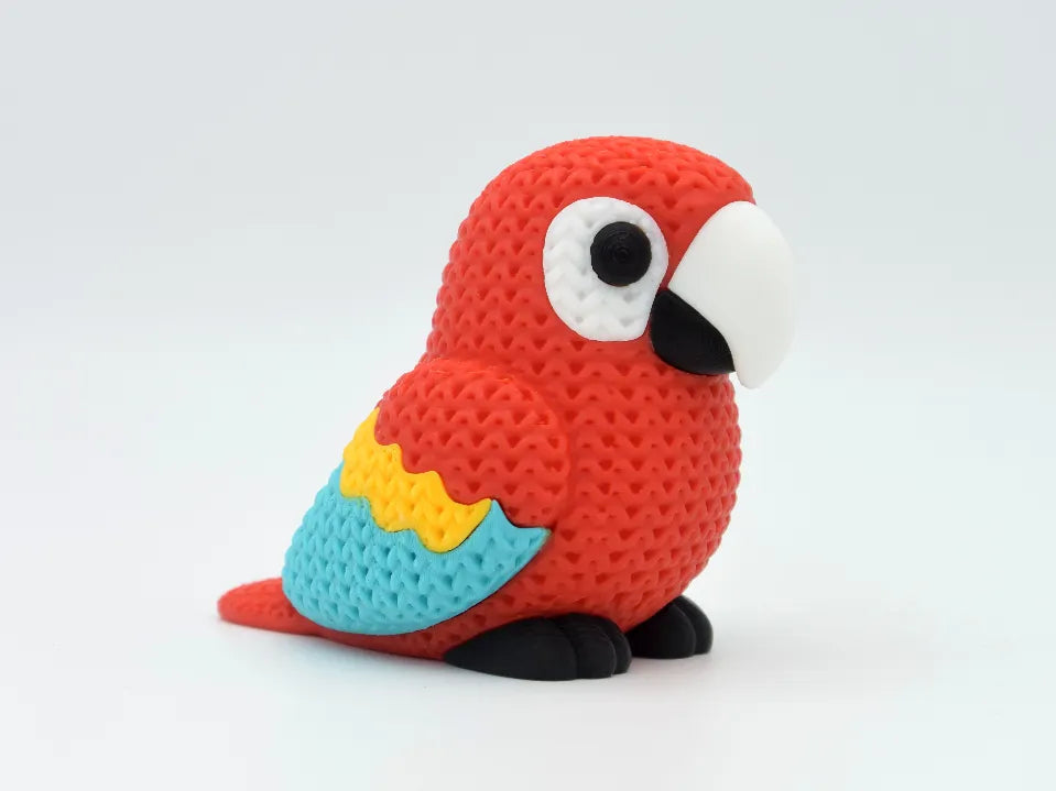 GESTRICKTER SCHARLACHARA-PAPAGEI