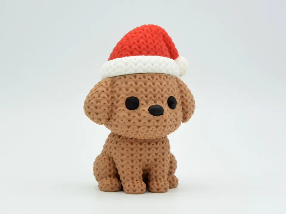 GESTRICKTER HUND MIT WEIHNACHTSMÜTZE - WEIHNACHTEN
