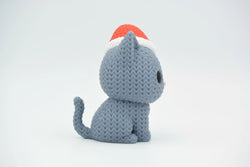 GESTRICKTE KATZE MIT WEIHNACHTSMÜTZE - WEIHNACHTEN