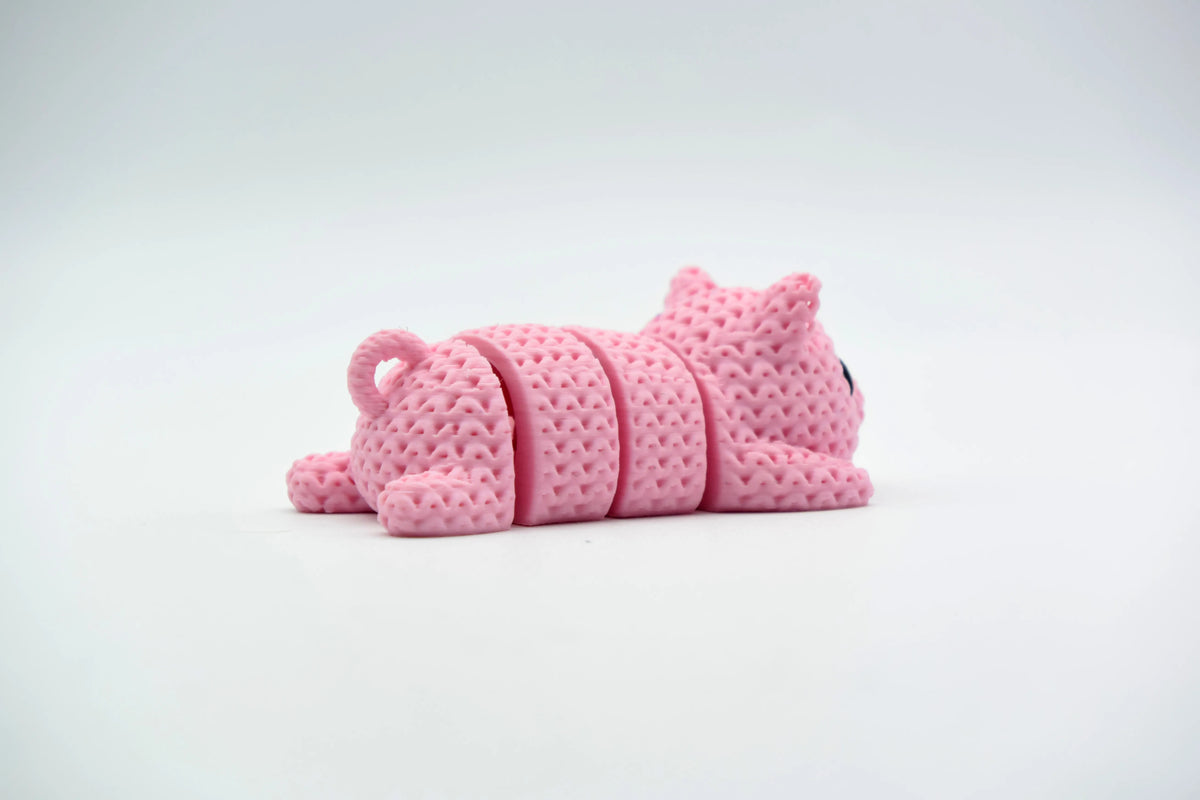 GESTRICKTER BEWEGLICH GEGLIEDERTER SCHWEIN-FLEXI-SCHLÜSSELANHÄNGER