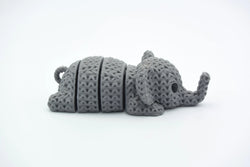 GESTRICKTER BEWEGLICHE ELEFANTEN-FLEXI-SCHLÜSSELANHÄNGER
