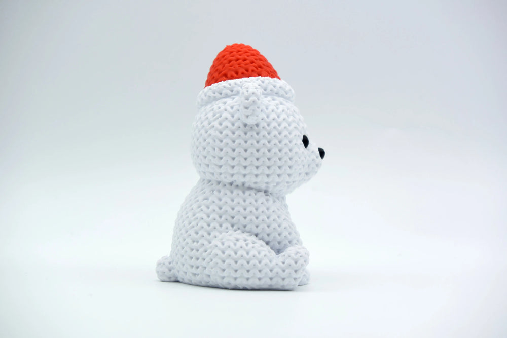 GESTRICKTER EISBÄR MIT WEIHNACHTSMÜTZE - WEIHNACHTEN