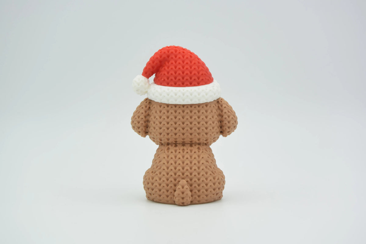 GESTRICKTER HUND MIT WEIHNACHTSMÜTZE - WEIHNACHTEN