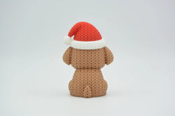 GESTRICKTER HUND MIT WEIHNACHTSMÜTZE - WEIHNACHTEN