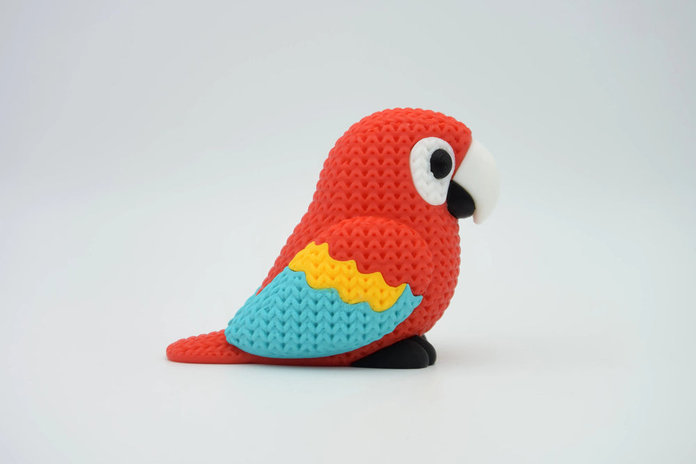 GESTRICKTER SCHARLACHARA-PAPAGEI