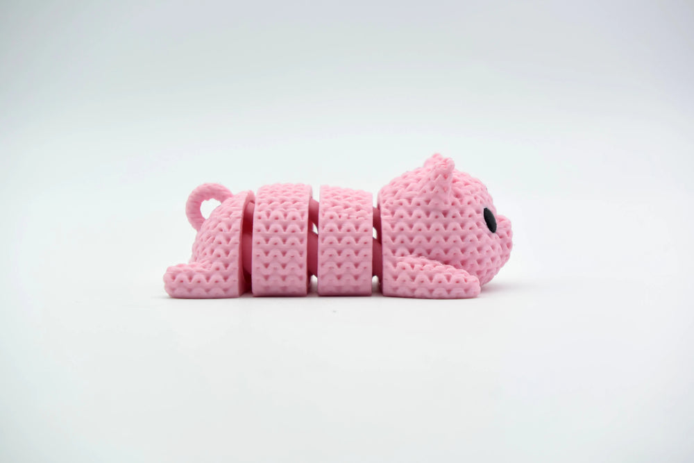 GESTRICKTER BEWEGLICH GEGLIEDERTER SCHWEIN-FLEXI-SCHLÜSSELANHÄNGER