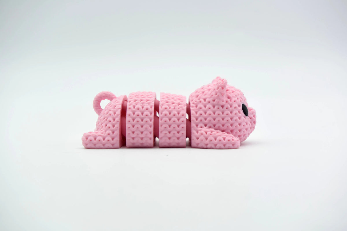 GESTRICKTER BEWEGLICH GEGLIEDERTER SCHWEIN-FLEXI-SCHLÜSSELANHÄNGER
