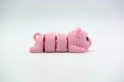 GESTRICKTER BEWEGLICH GEGLIEDERTER SCHWEIN-FLEXI-SCHLÜSSELANHÄNGER