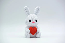 GESTRICKTER HASE MIT HERZ - OSTERN