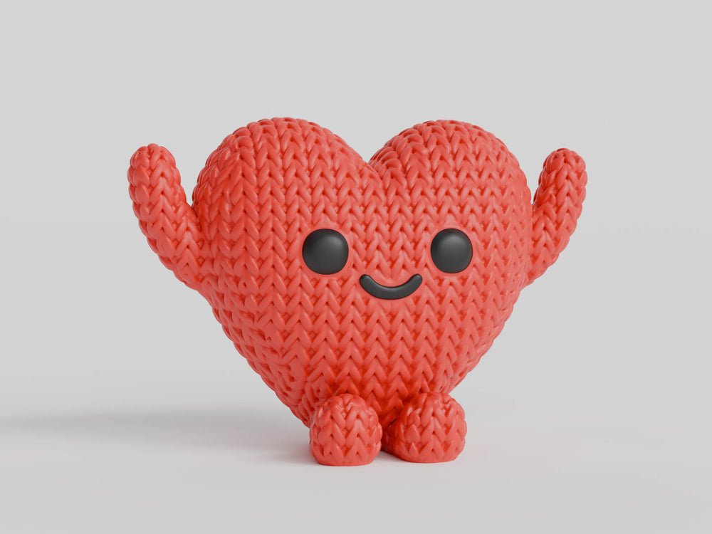 GESTRICKTER HERZ-KUMPEL - VALENTINSTAG