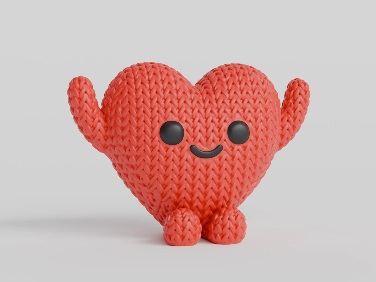 GESTRICKTER HERZ-KUMPEL - VALENTINSTAG