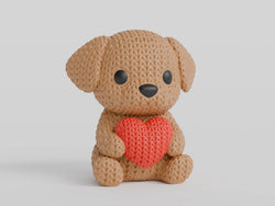 GESTRICKTER HUND MIT HERZ - VALENTINSTAG
