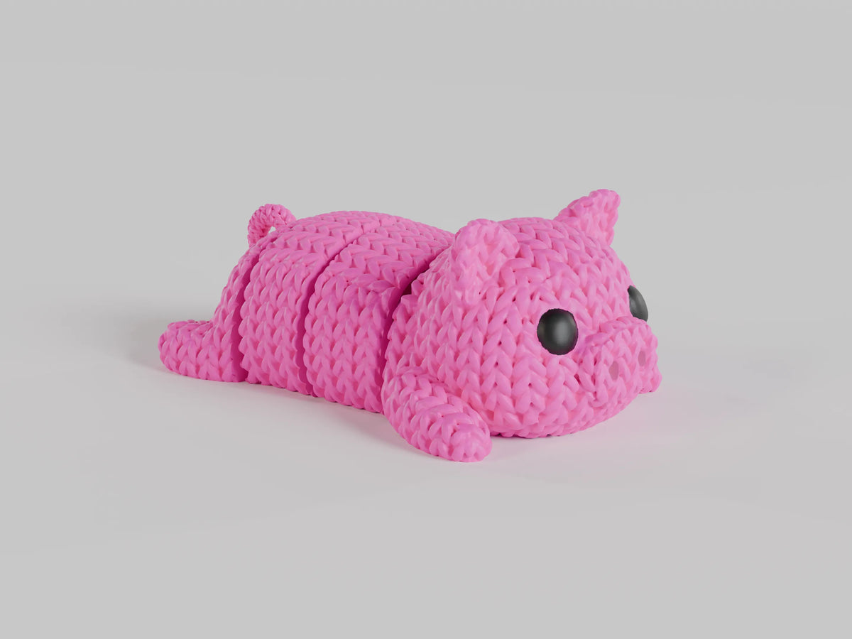 GESTRICKTER BEWEGLICH GEGLIEDERTER SCHWEIN-FLEXI-SCHLÜSSELANHÄNGER