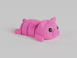 GESTRICKTER BEWEGLICH GEGLIEDERTER SCHWEIN-FLEXI-SCHLÜSSELANHÄNGER