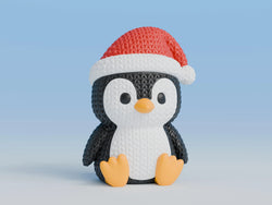 GESTRICKTER PINGUIN MIT WEIHNACHTSMÜTZE - WEIHNACHTEN