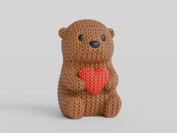 GESTRICKTER OTTER MIT HERZ - VALENTINSTAG