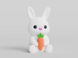 GESTRICKTER HASE MIT KAROTTE - OSTERN
