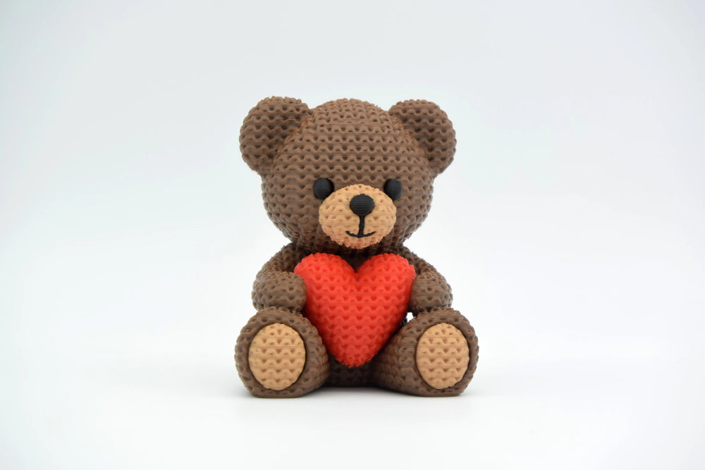 GESTRICKTER VALENTINSTAG-TEDDYBÄR