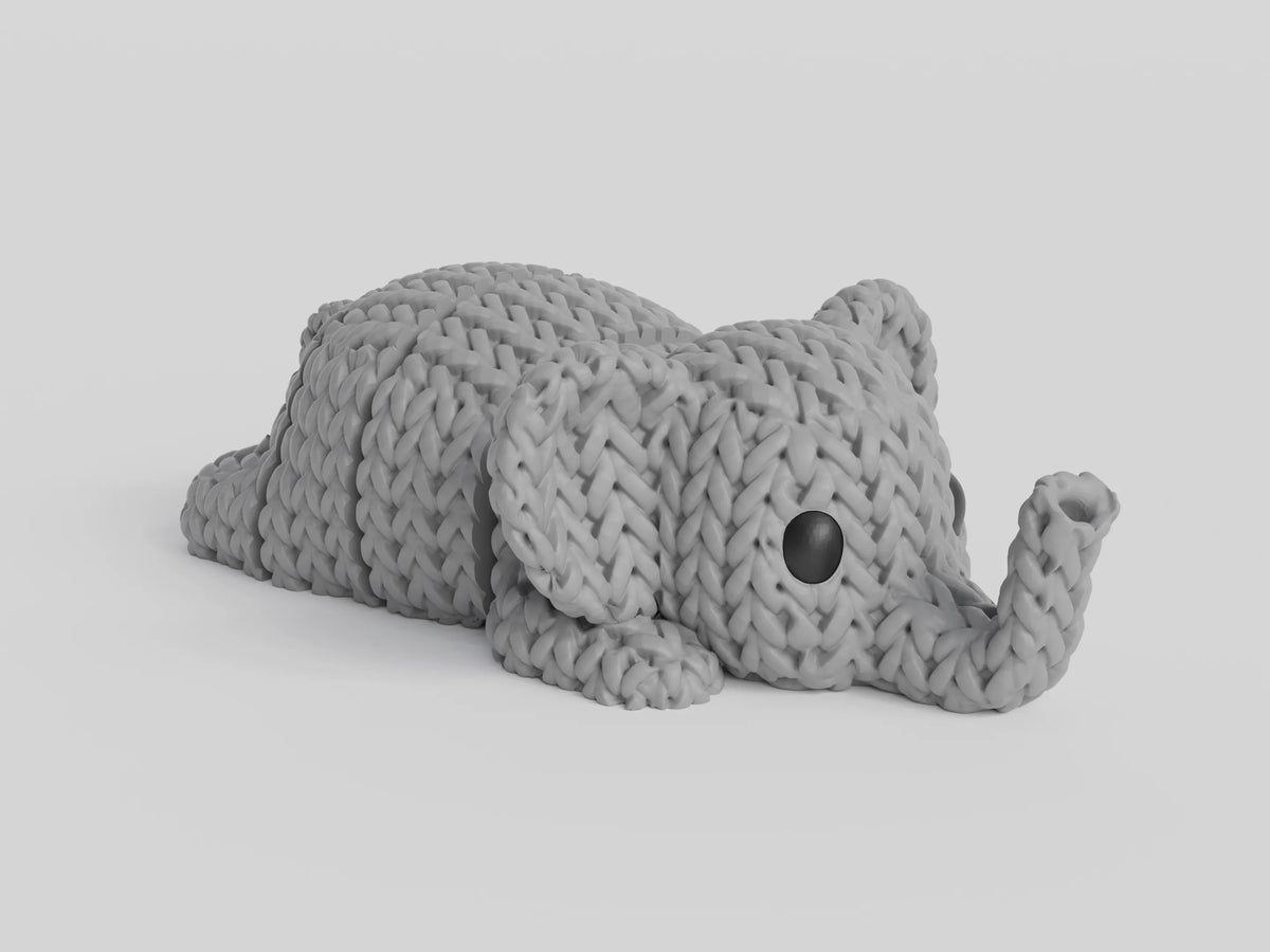 GESTRICKTER BEWEGLICHE ELEFANTEN-FLEXI-SCHLÜSSELANHÄNGER