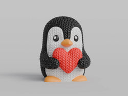 GESTRICKTER VALENTINSTAGSPINGUIN