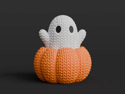 GESTRICKTER GEIST IM KÜRBIS - HALLOWEEN – KOSTENLOSES 3D-DRUCKMODELL – MAKERWORLD