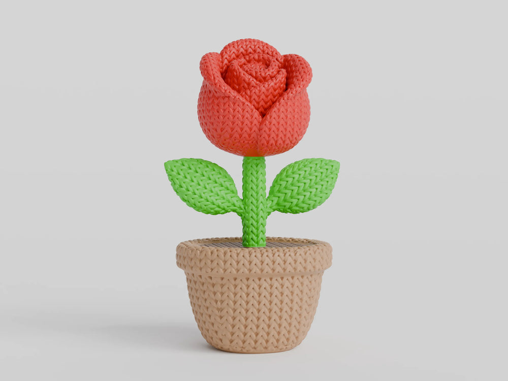 GESTRICKTE ROSE - VALENTINSTAG