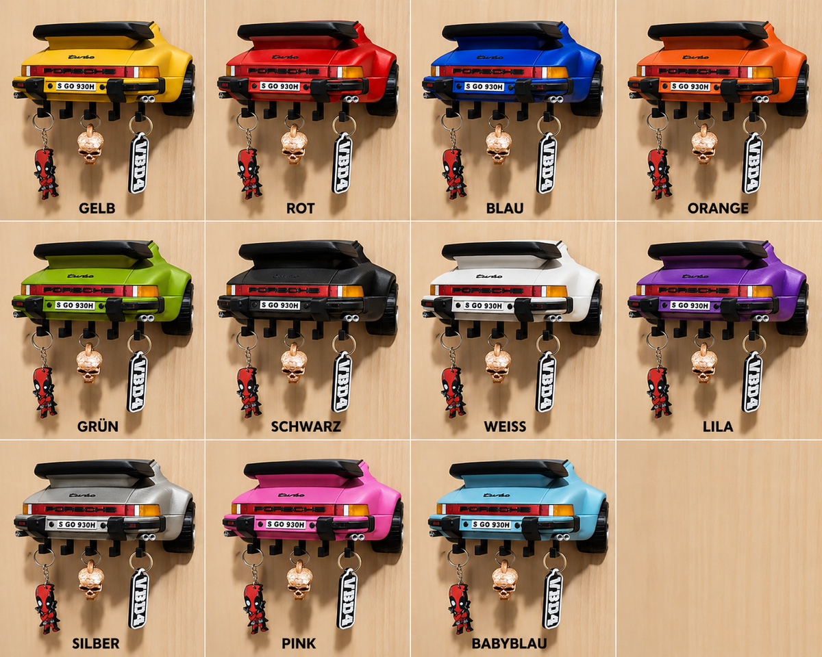 Porsche 911 Turbo (930) Schlüsselhalter – 3D-Druck-Zauber