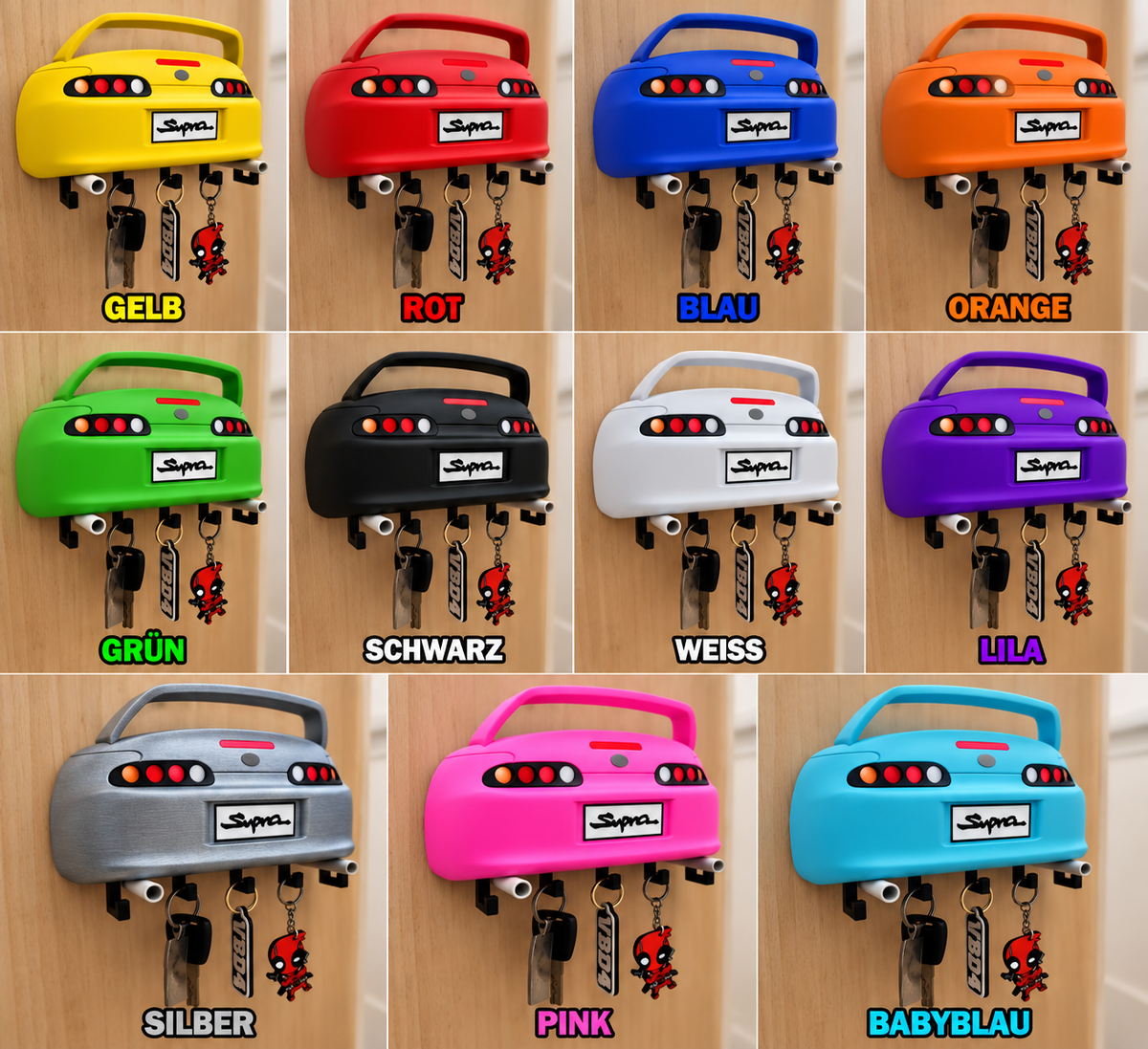 Toyota Supra MK4 Schlüsselhalter – 3D-Druck-Zauber