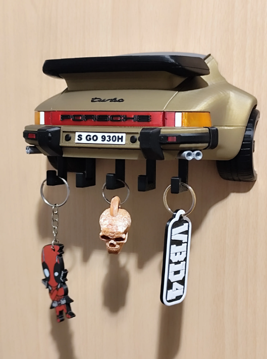 Porsche 911 Turbo (930) Schlüsselhalter – 3D-Druck-Zauber